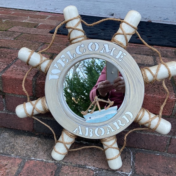 Welcome aboard mirror with boat - Picture 6 of 8